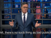 Stephen Colbert reacts to being mentioned in Epstein files