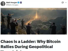 Bitwise Says Global Conflict Could Expand Bitcoin Market Beyond Gold: Is That Plausible?